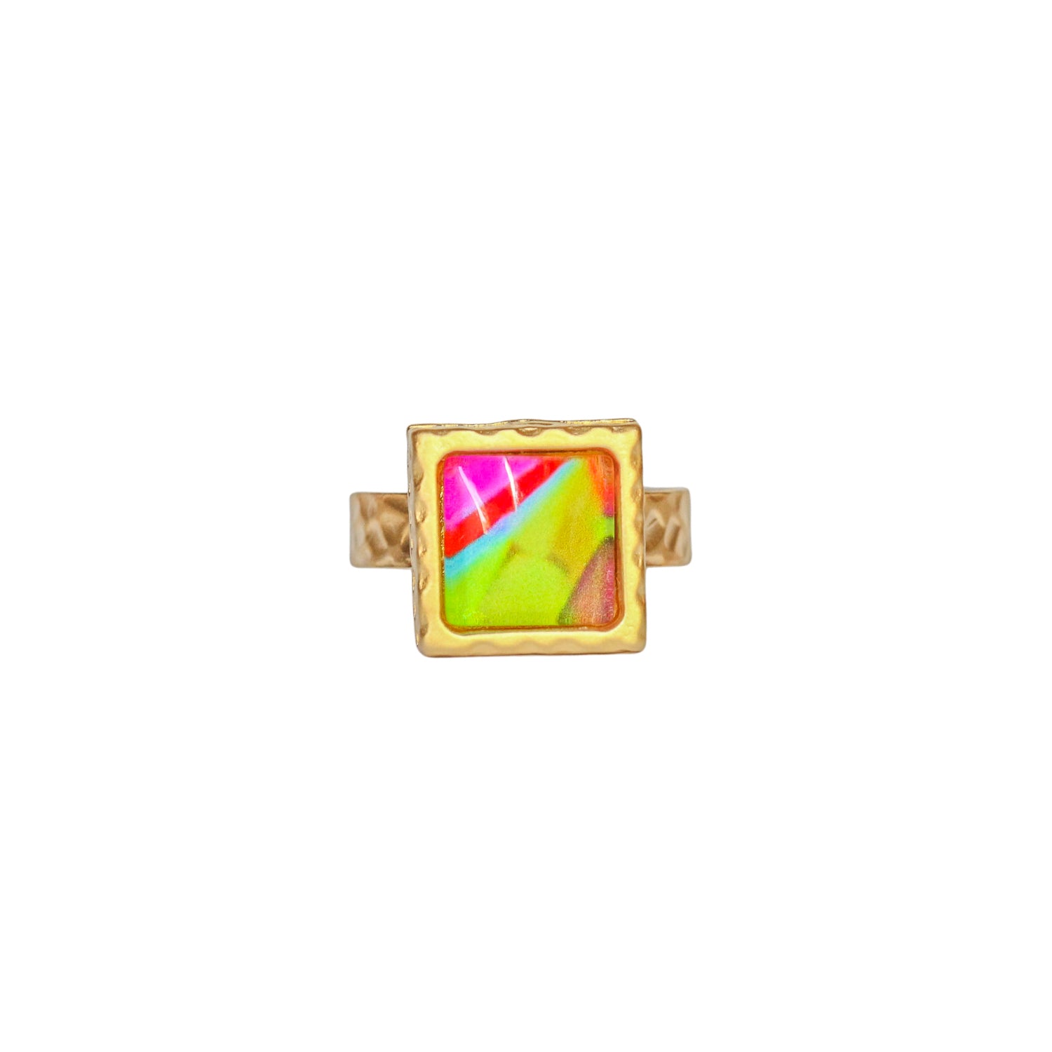 Gold Square Statement Ring
