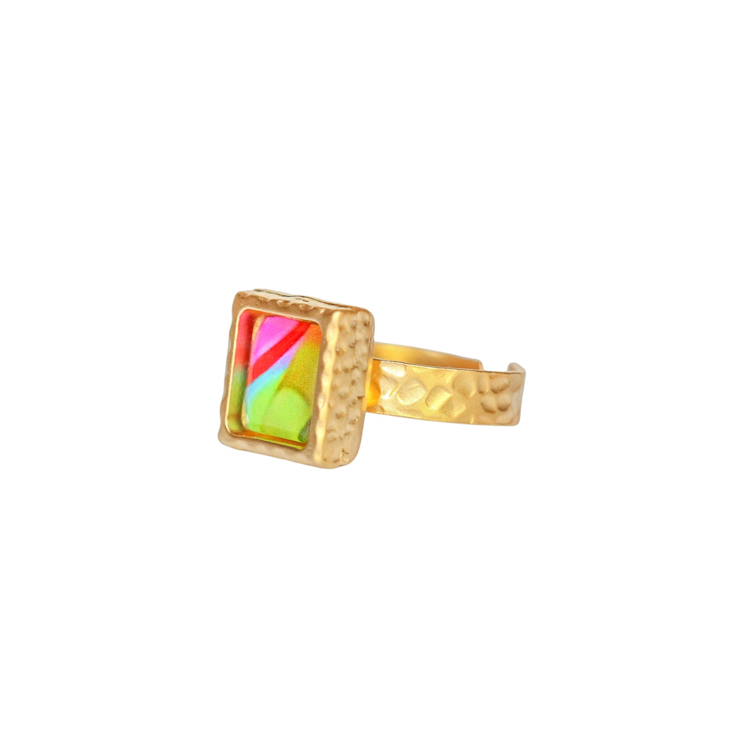 Gold Square Statement Ring