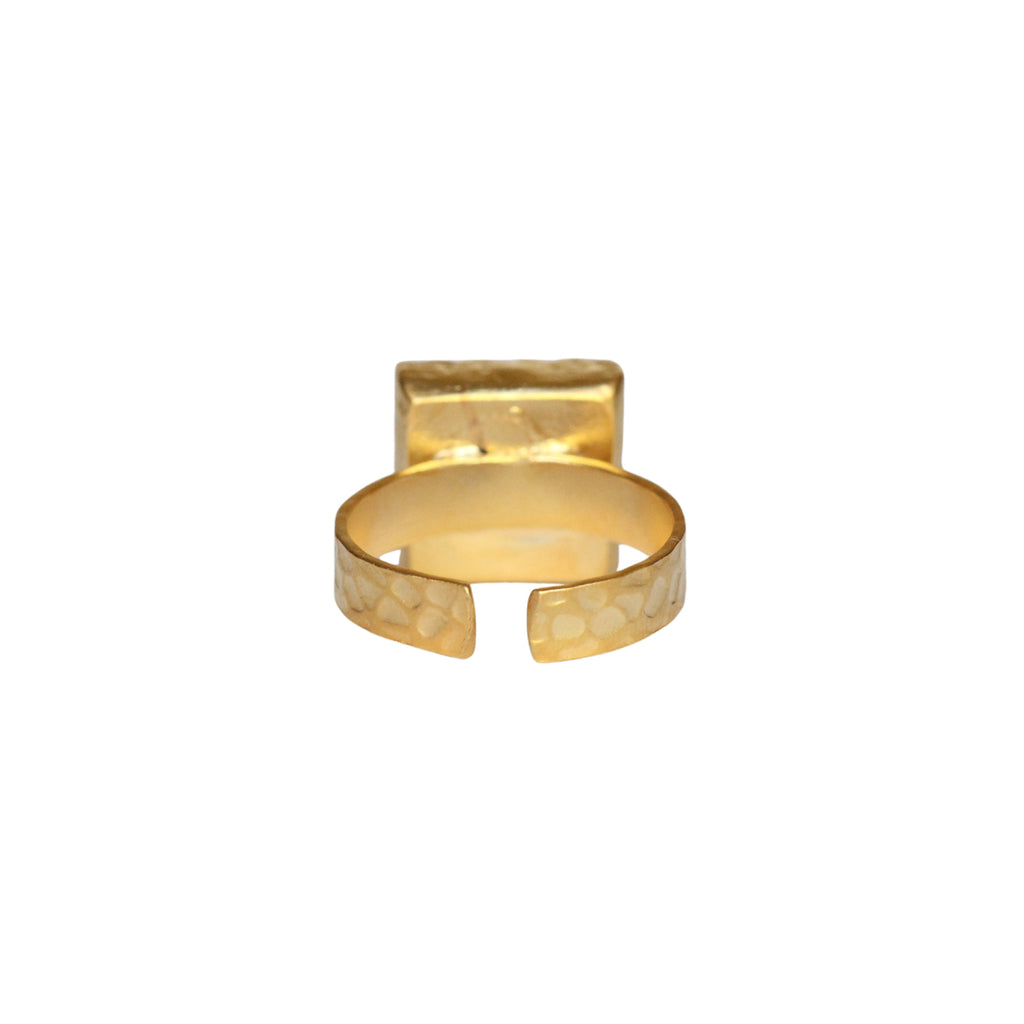 Gold Square Statement Ring