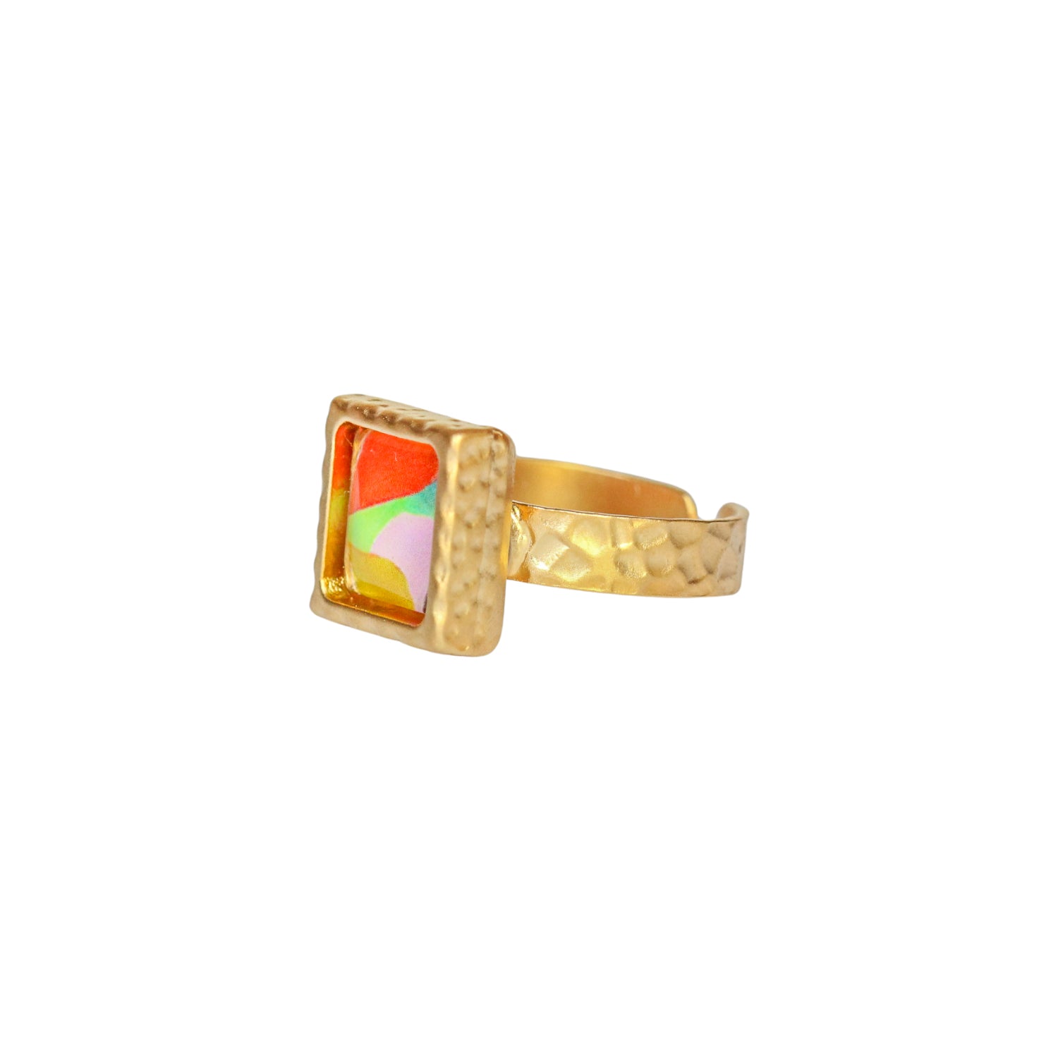 Gold Square Statement Ring