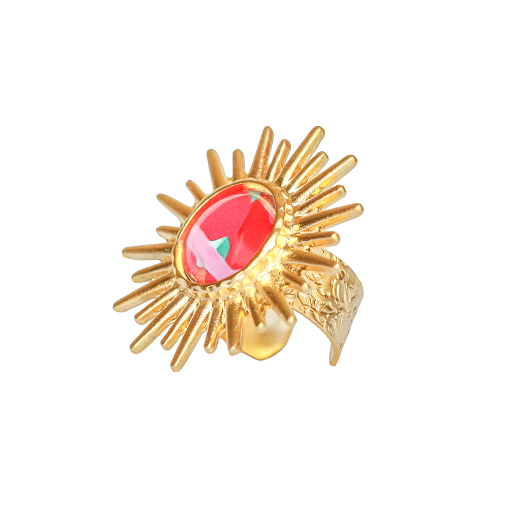 Gold Sun Statement Ring