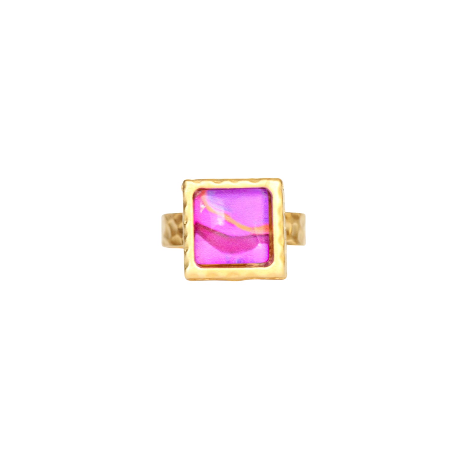 Gold Square Statement Ring