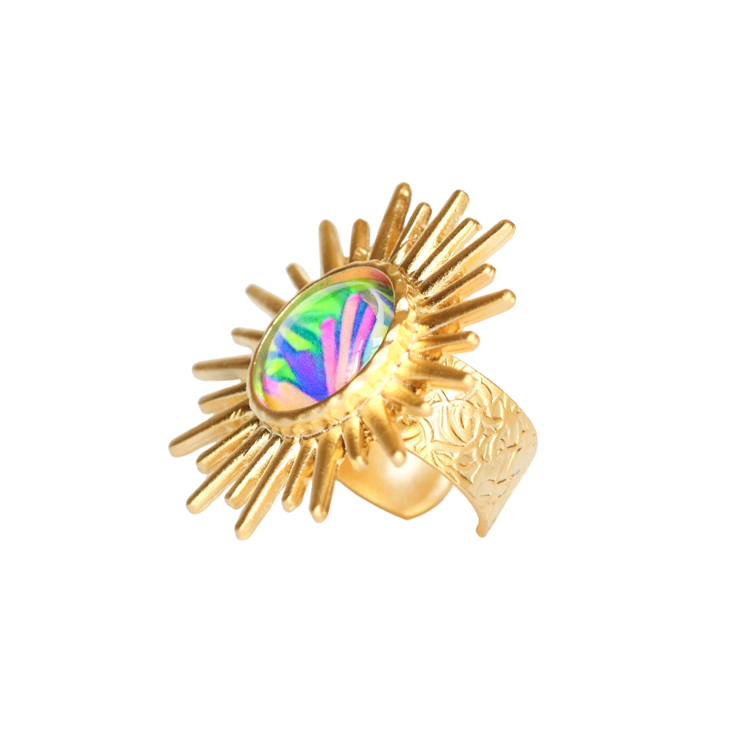 Gold Sun Statement Ring