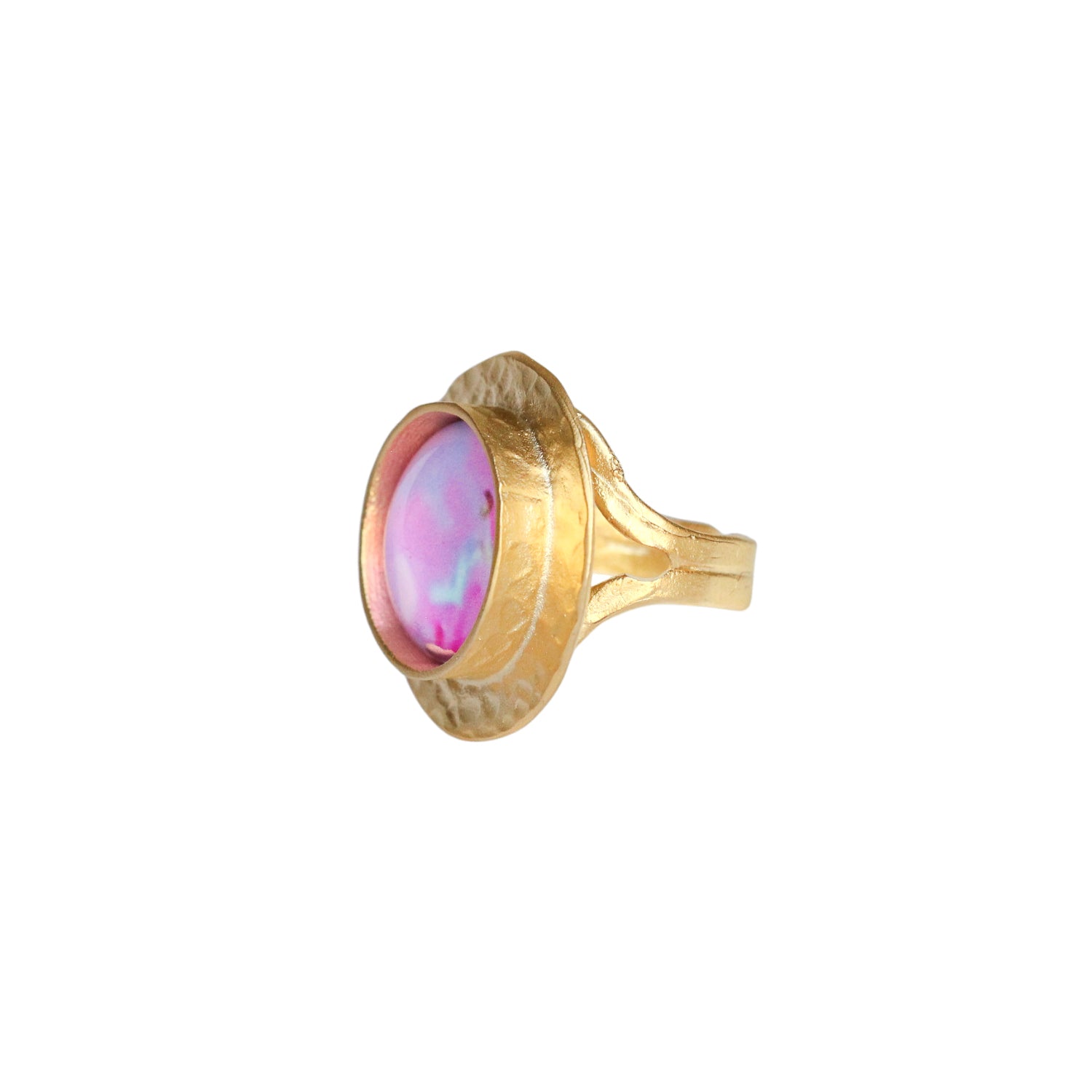 Gold Round Statement Ring