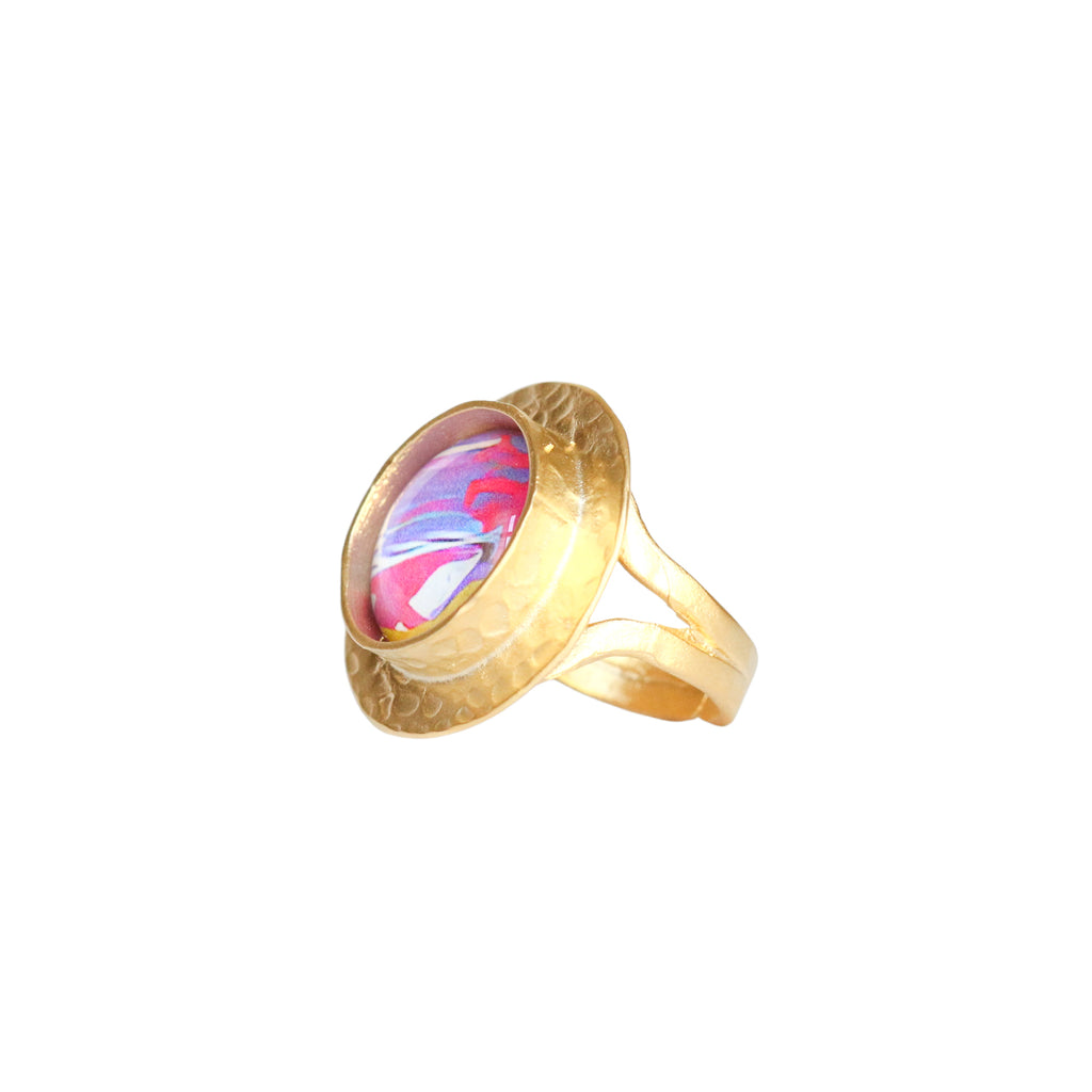 Gold Round Statement Ring