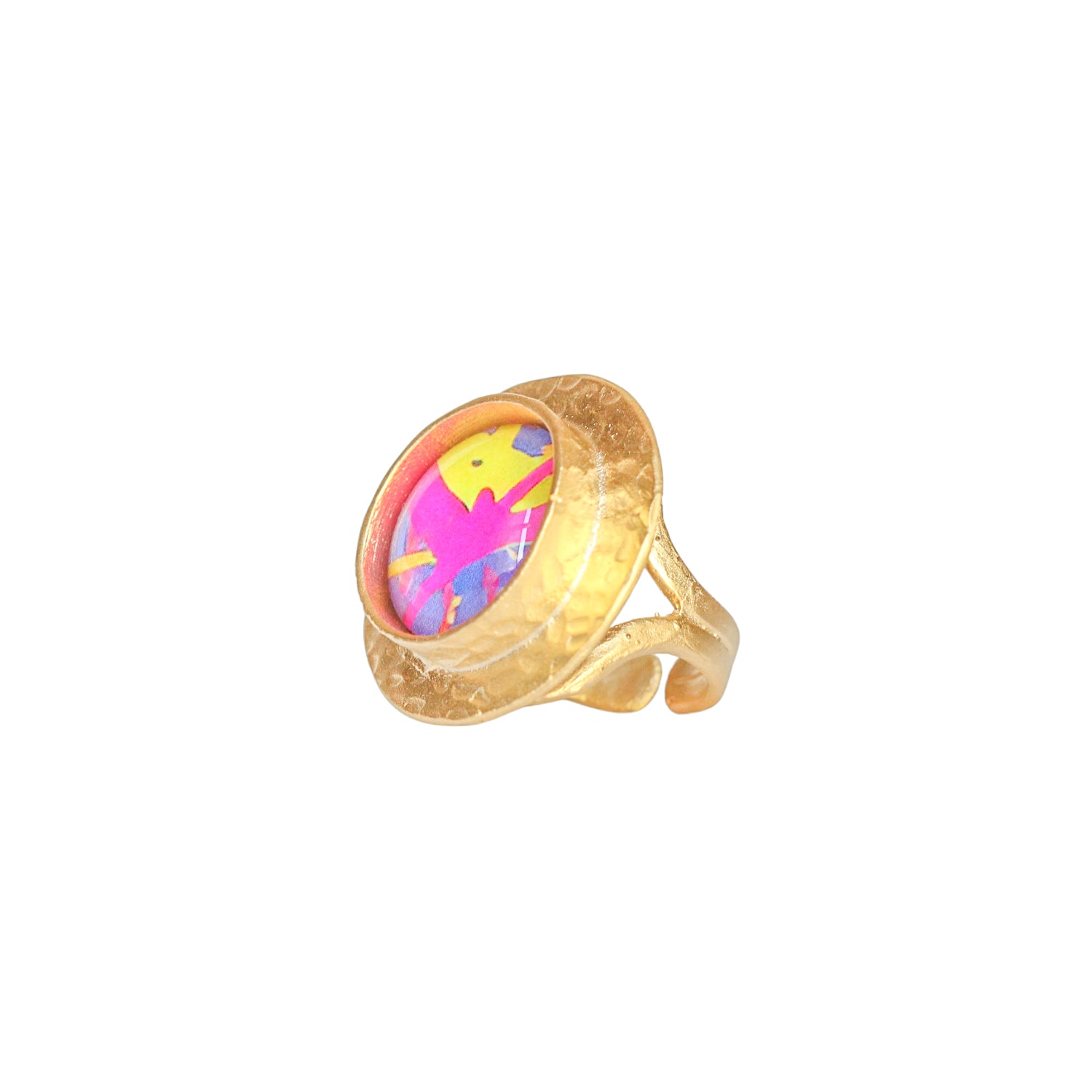 Gold Round Statement Ring