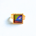 Gold Square Statement Ring