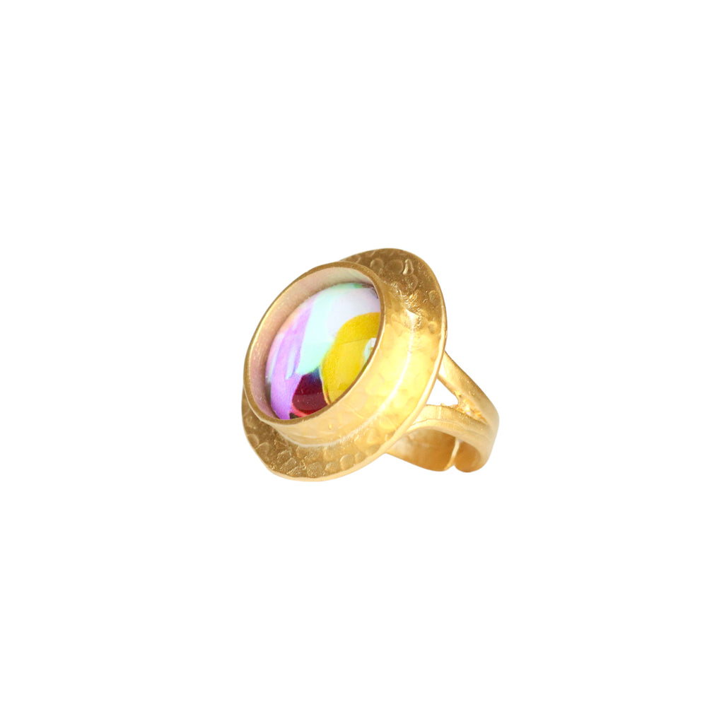 Gold Round Statement Ring
