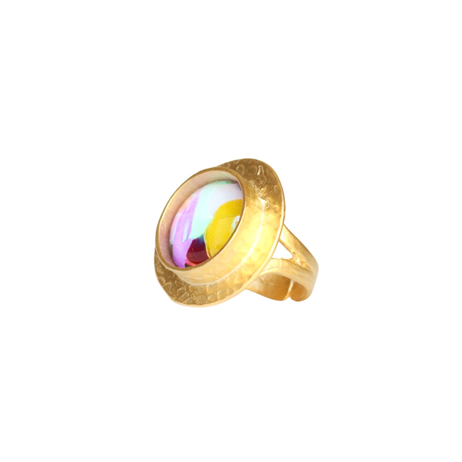 Gold Round Statement Ring