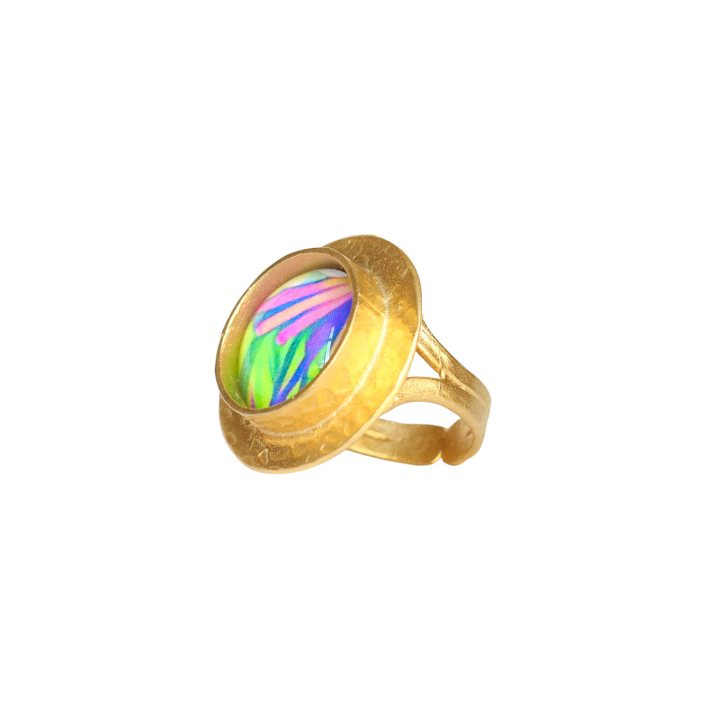 Gold Round Statement Ring