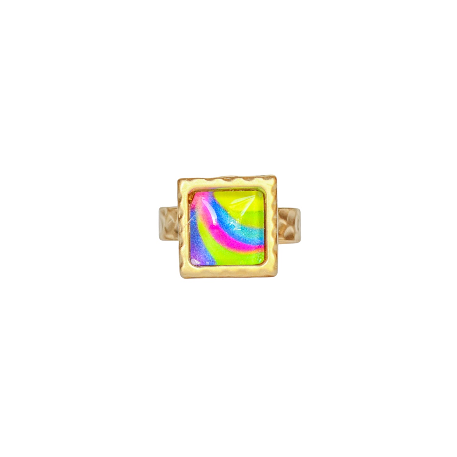 Gold Square Statement Ring