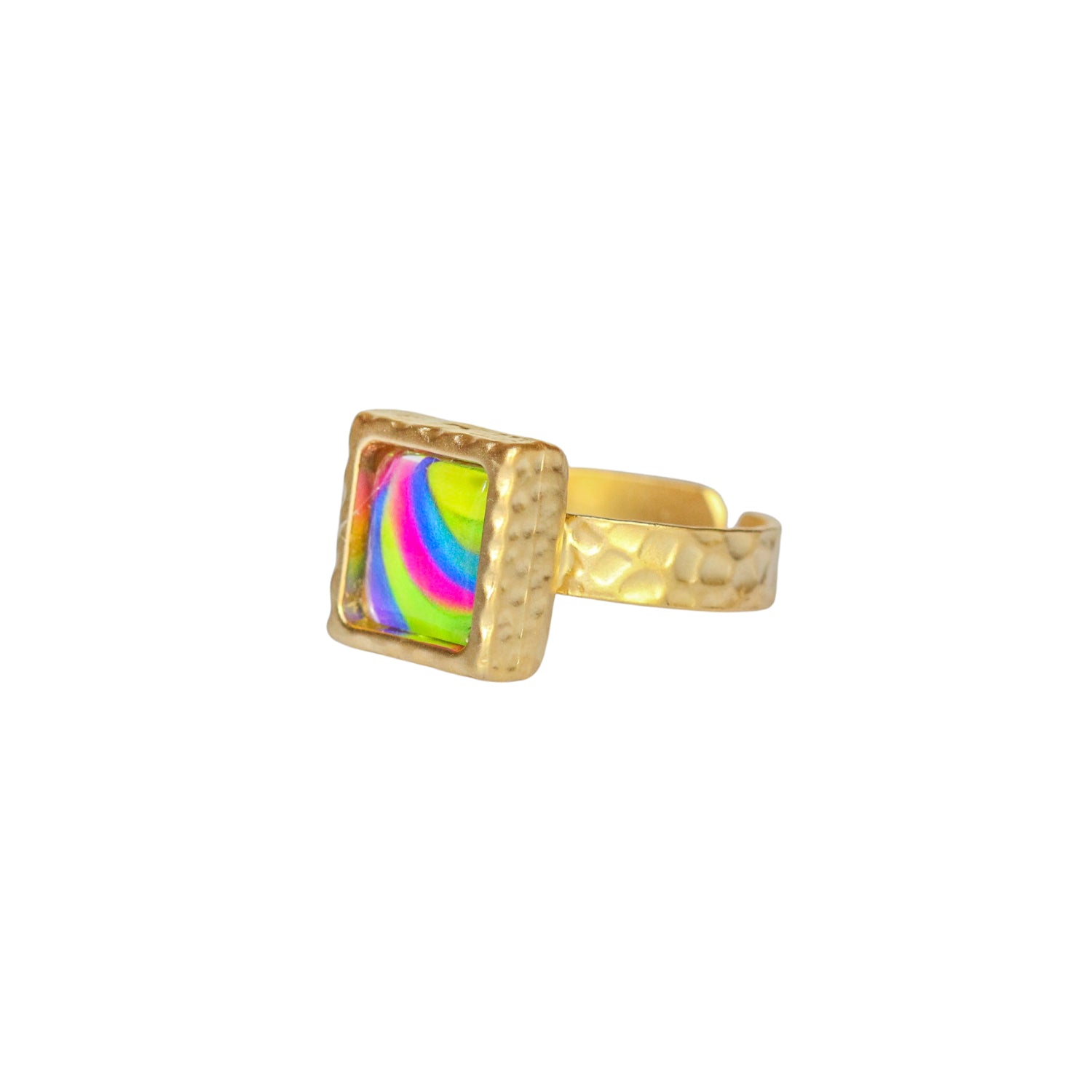 Gold Square Statement Ring