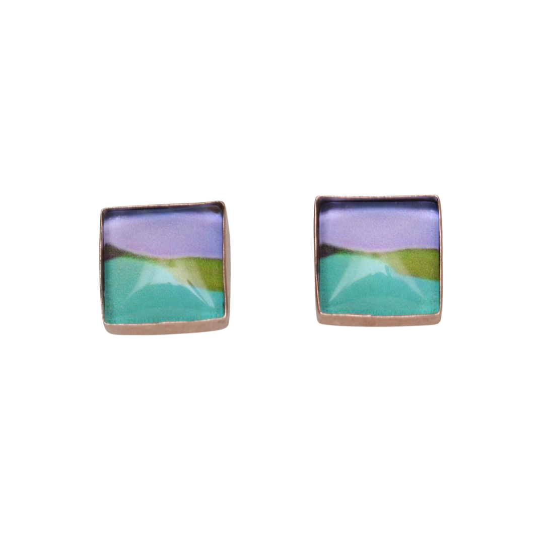 Fine Square Stud Earrings