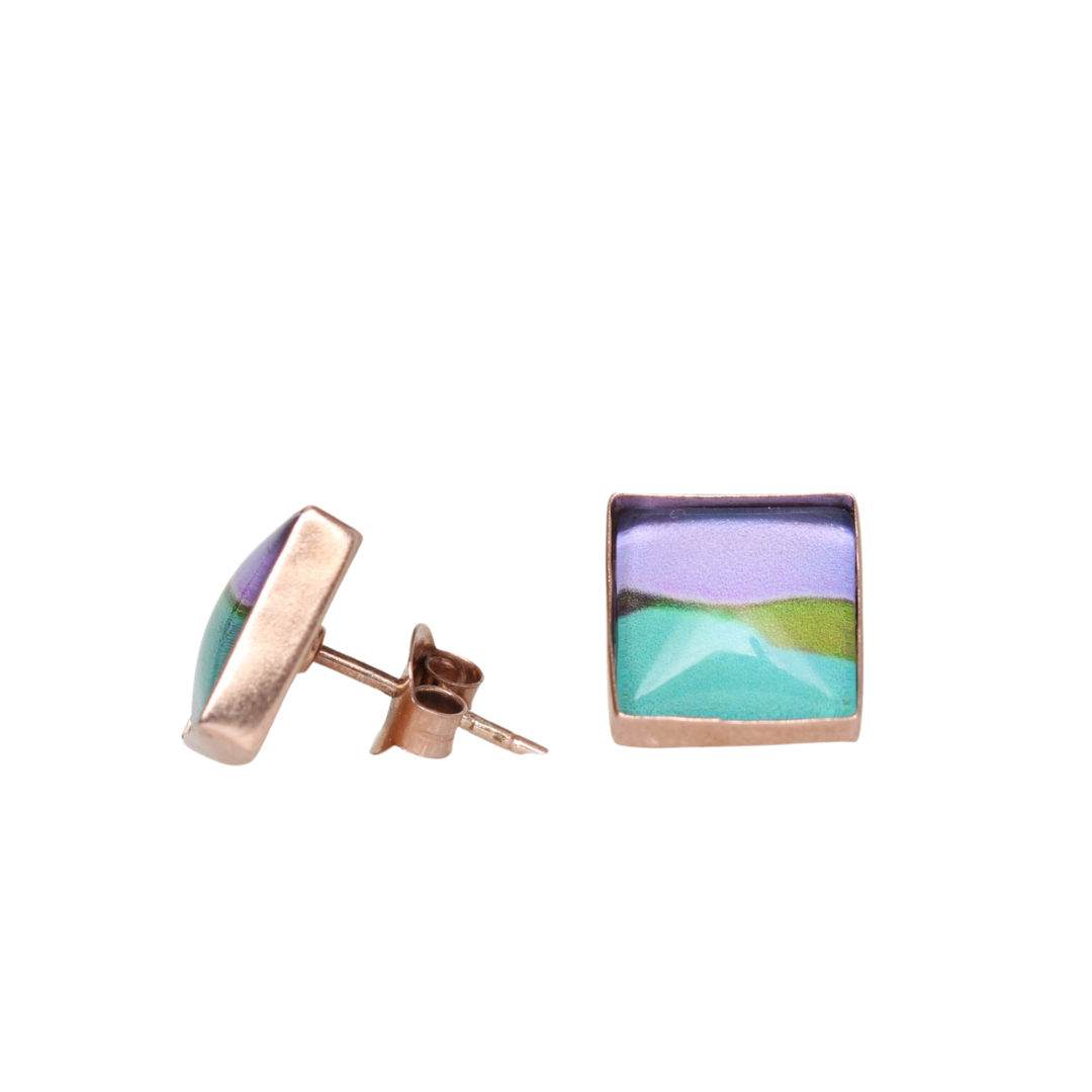 Fine Square Stud Earrings