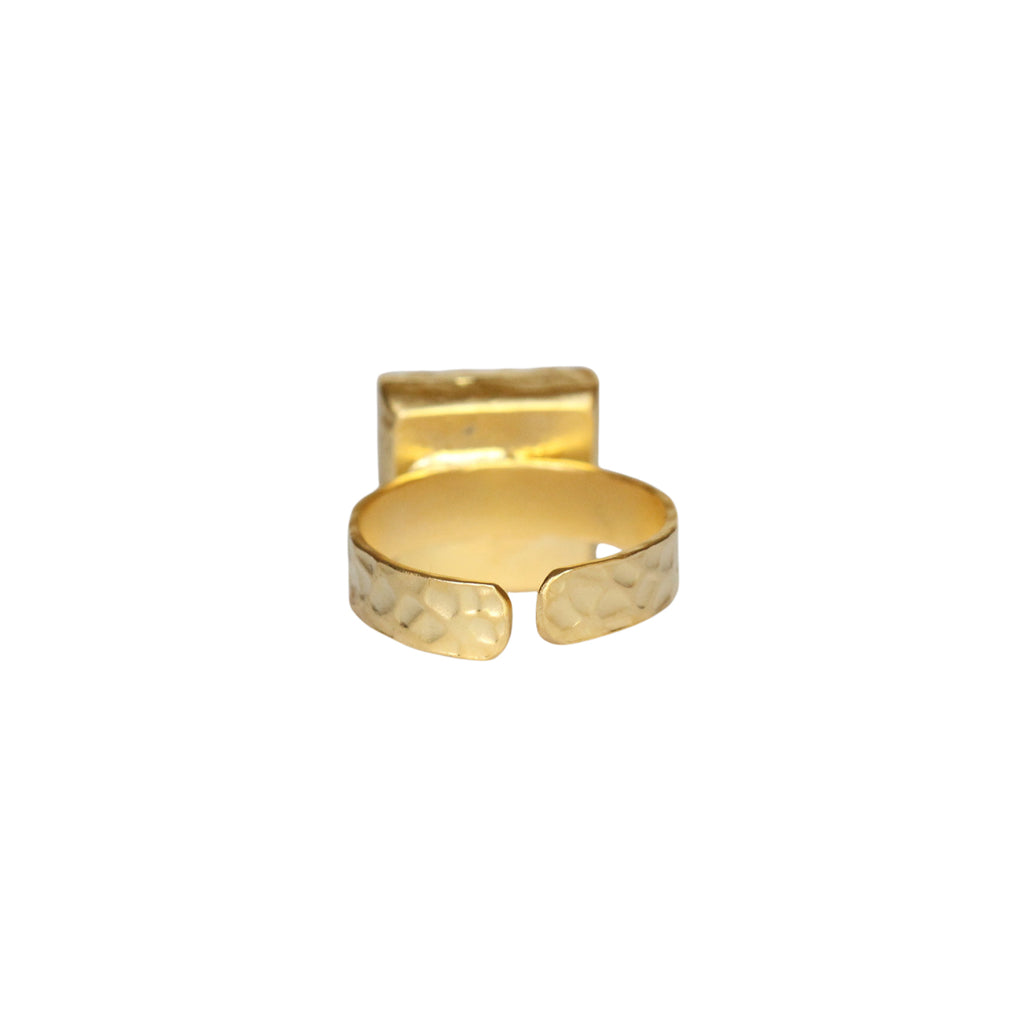 Gold Square Statement Ring