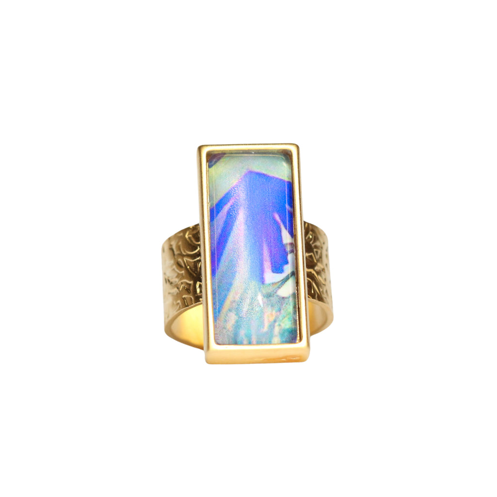 Gold Bar Statement Ring