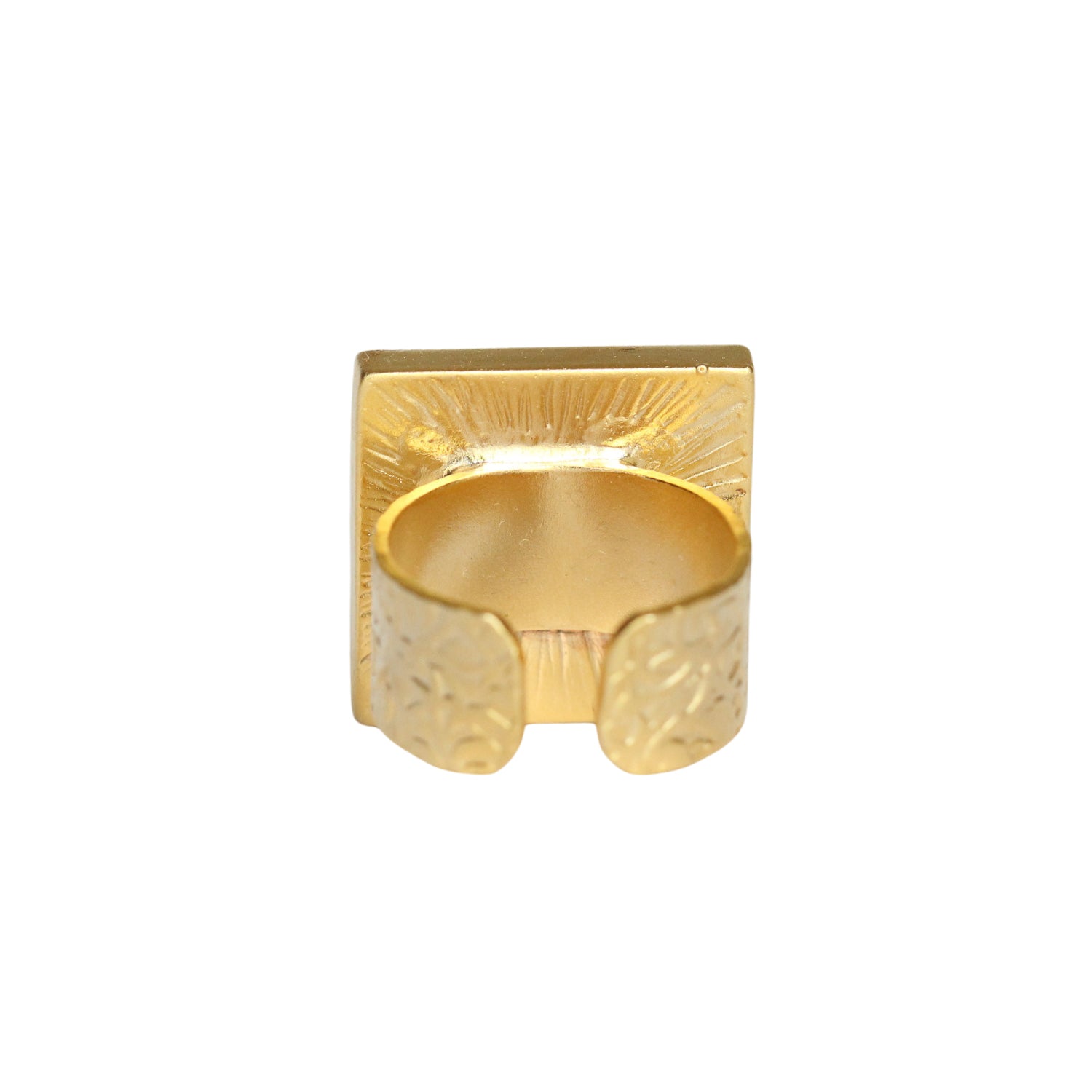 Gold Square Gallery Ring