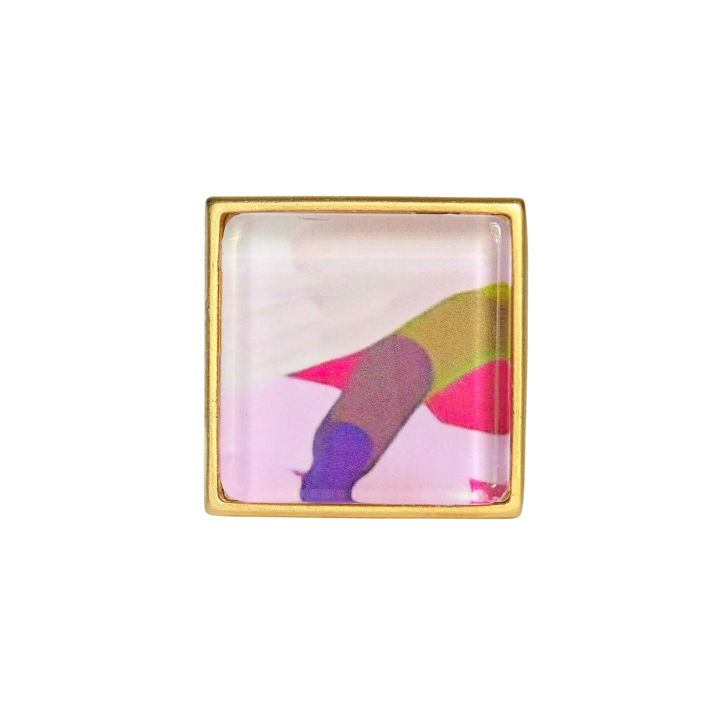 Gold Square Gallery Ring
