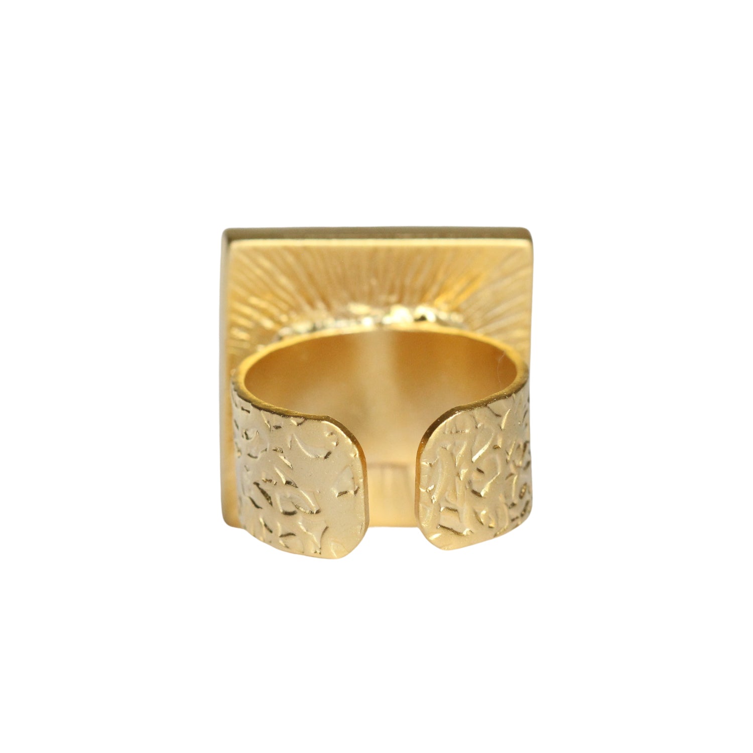 Gold Square Gallery Ring