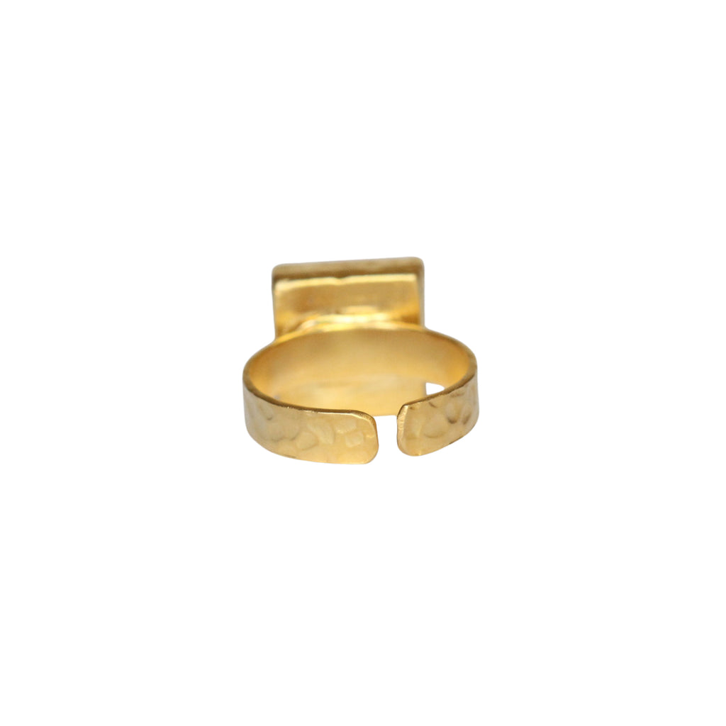 Gold Square Statement Ring