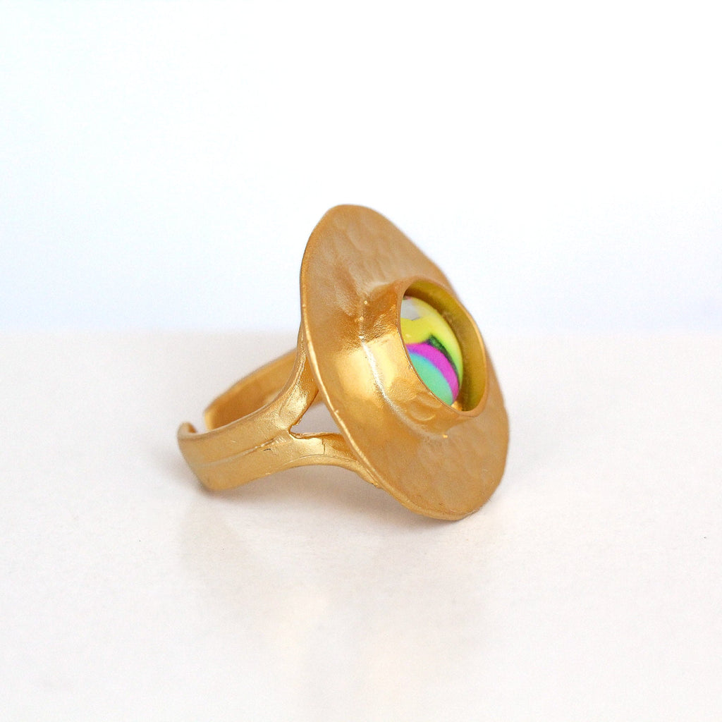 Gold Plate Statement Ring