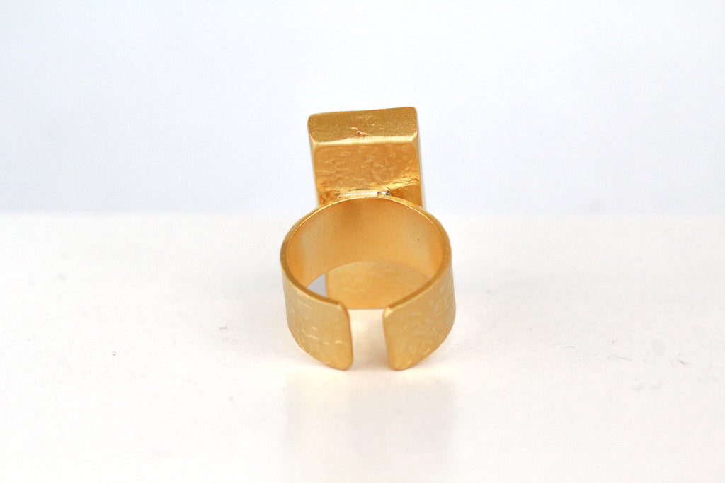 Gold Bar Statement Ring