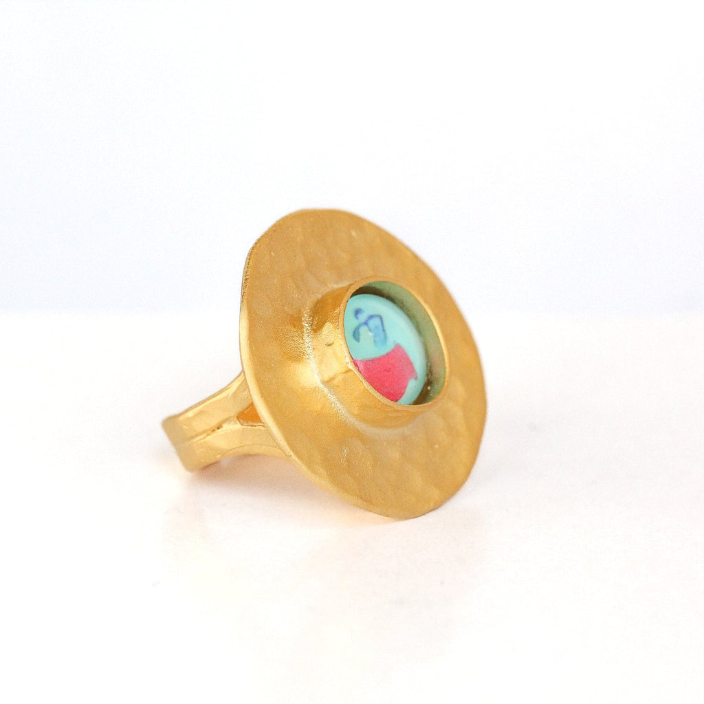 Gold Plate Statement Ring