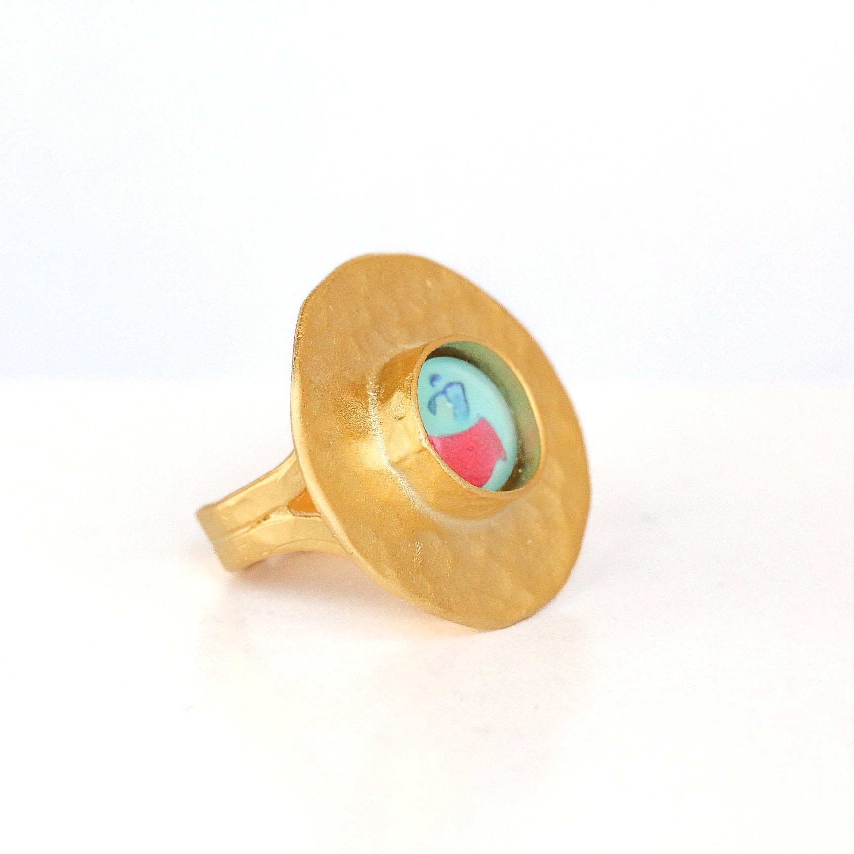 Gold Plate Statement Ring