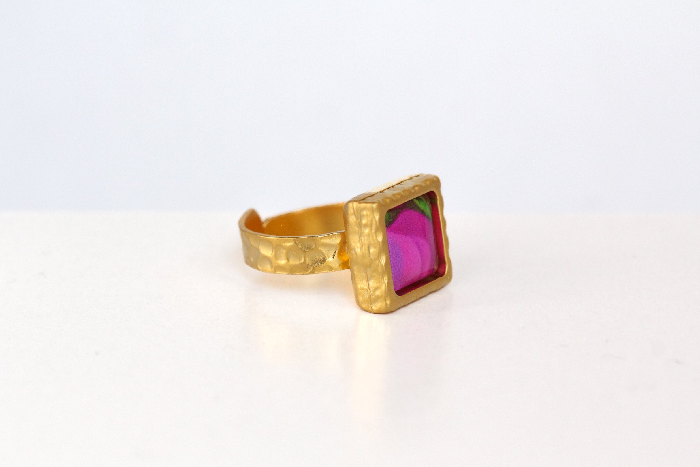 Gold Square Statement Ring
