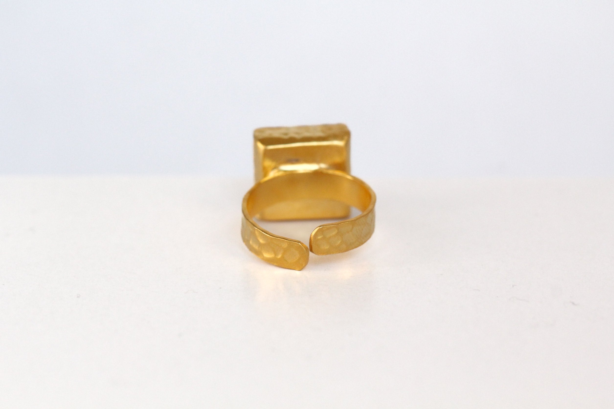 Gold Square Statement Ring