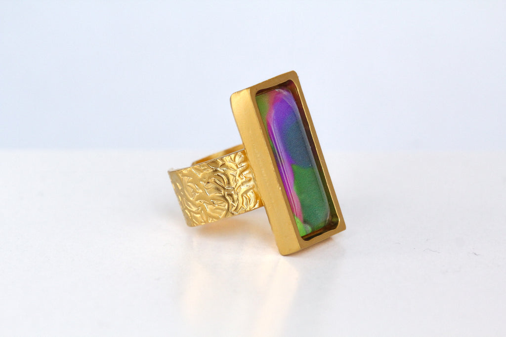 Gold Bar Statement Ring