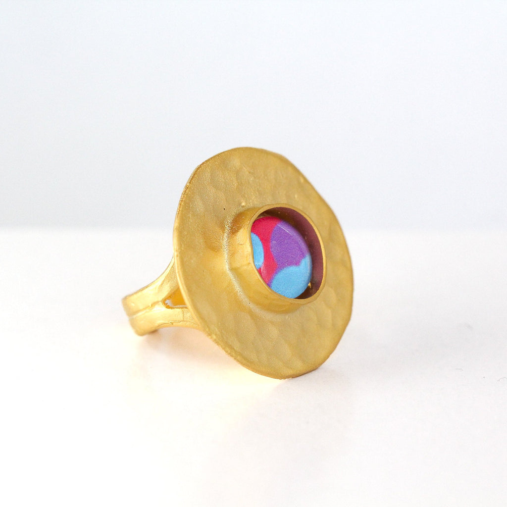 Gold Plate Statement Ring