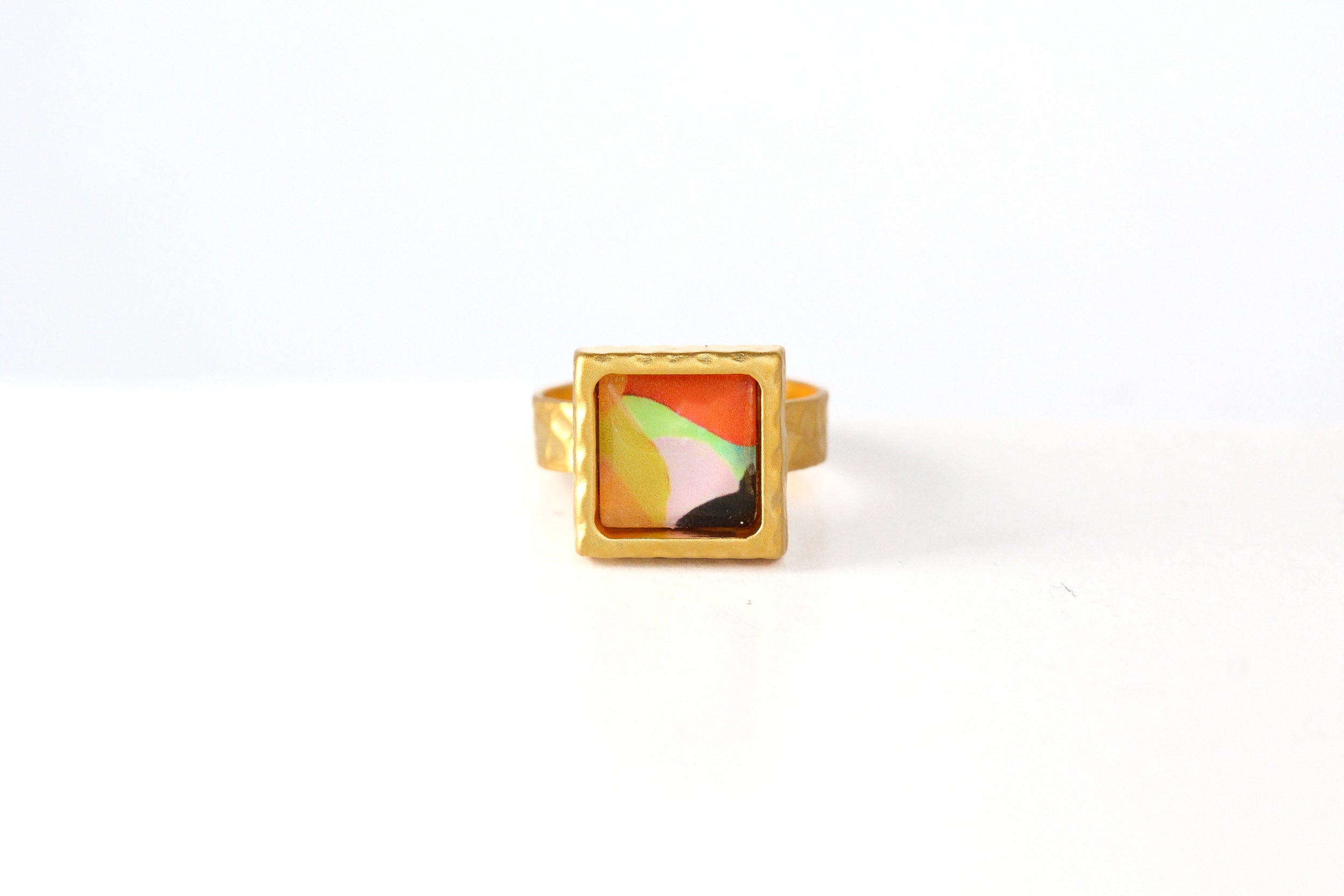 Gold Square Statement Ring