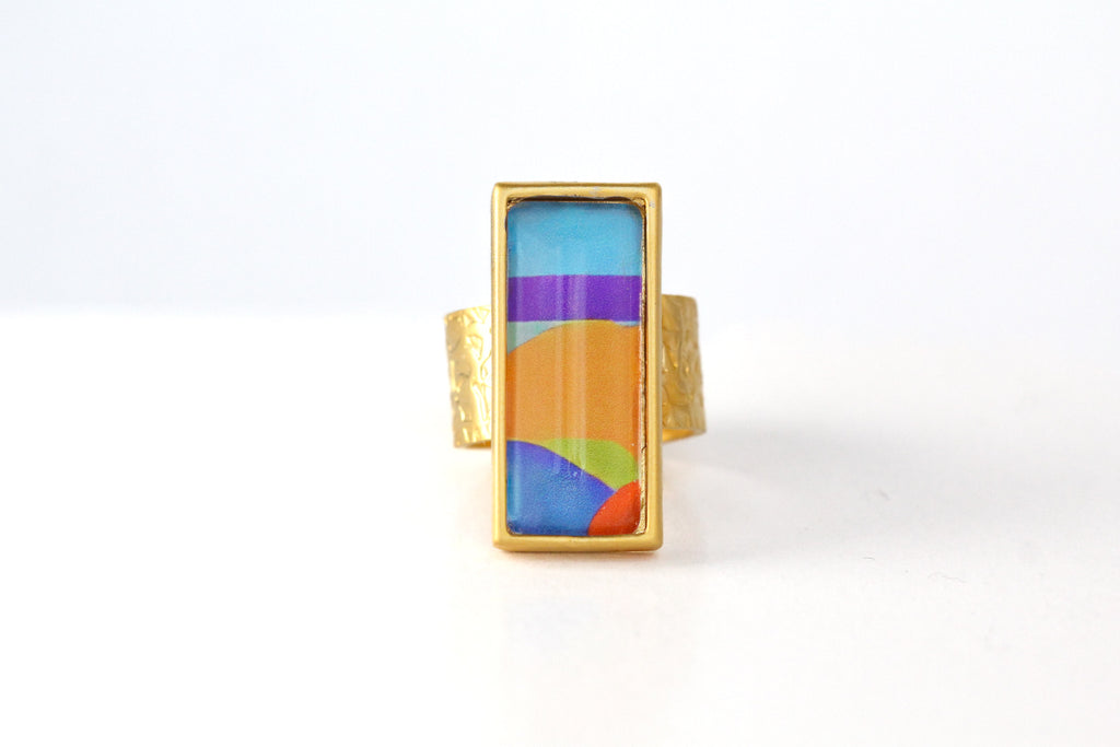Gold Bar Statement Ring