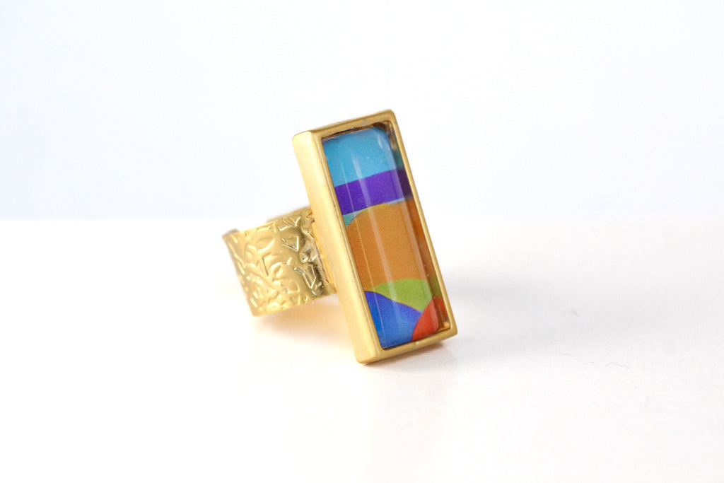 Gold Bar Statement Ring
