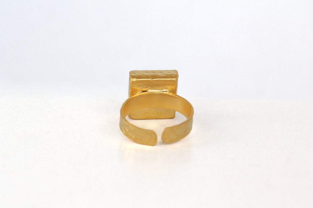 Gold Square Statement Ring