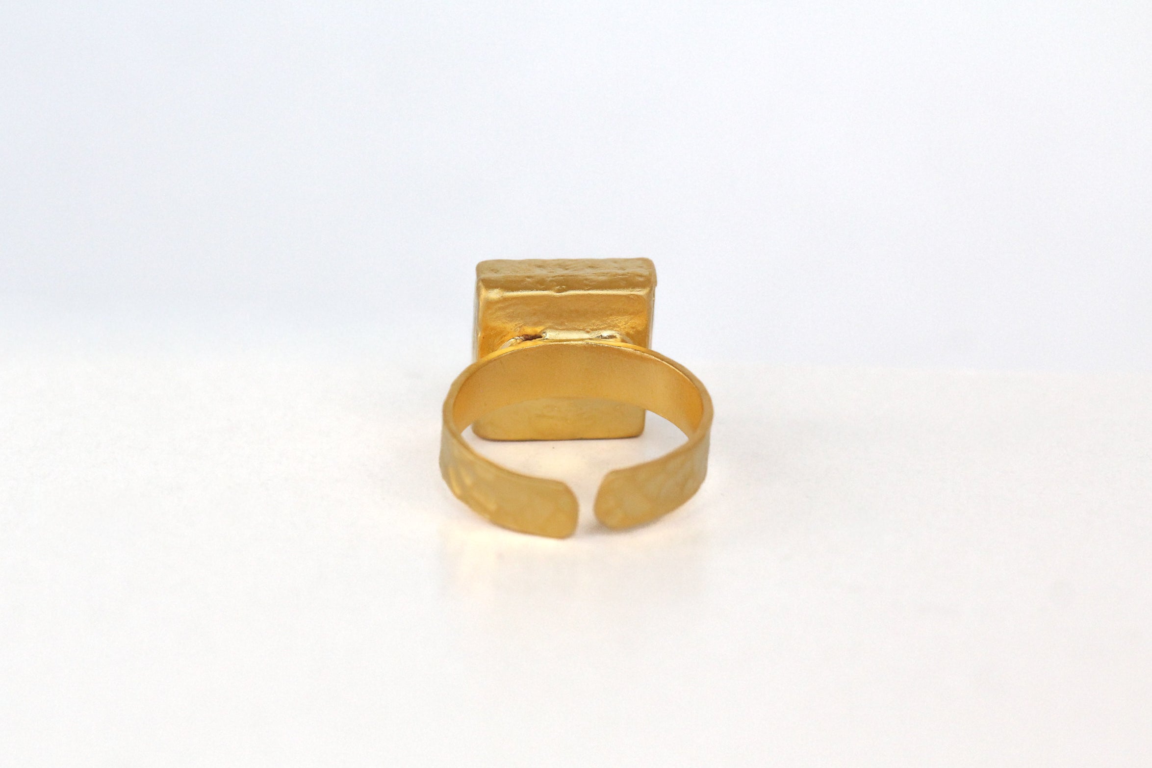 Gold Square Statement Ring