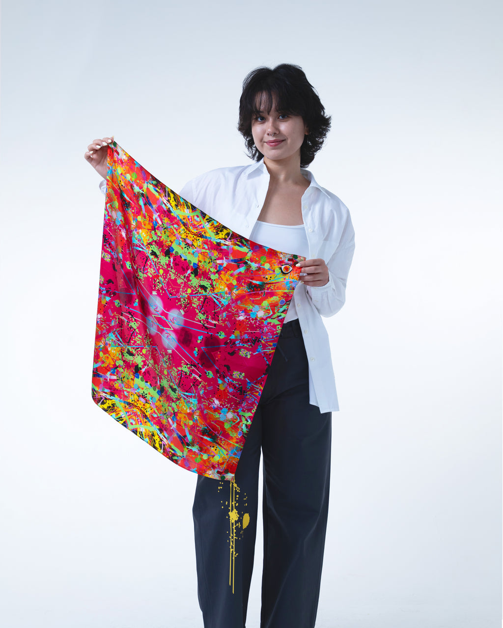 Dragon Fruit Silk Scarf 65