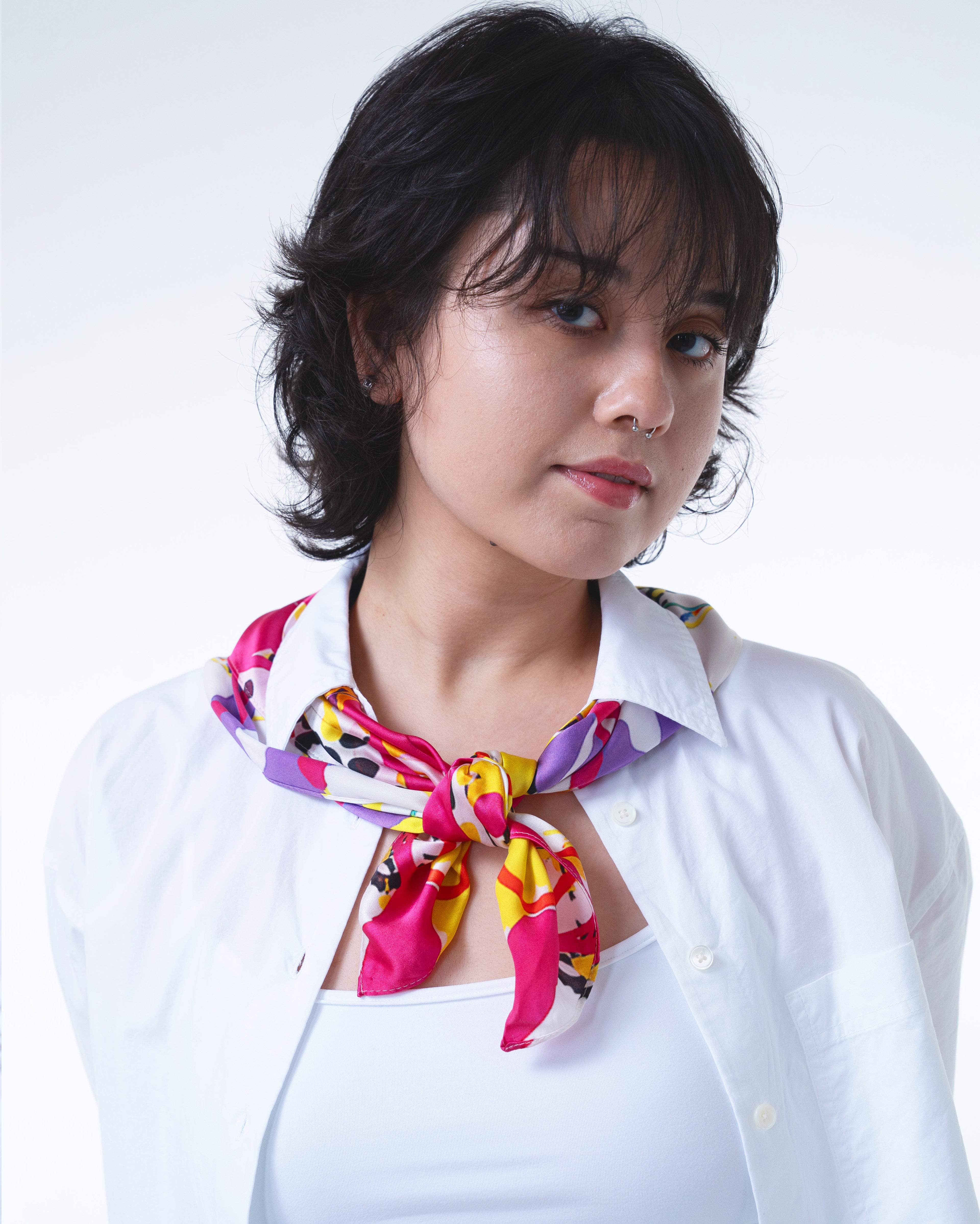 Geometric Play 3 Silk Scarf 65