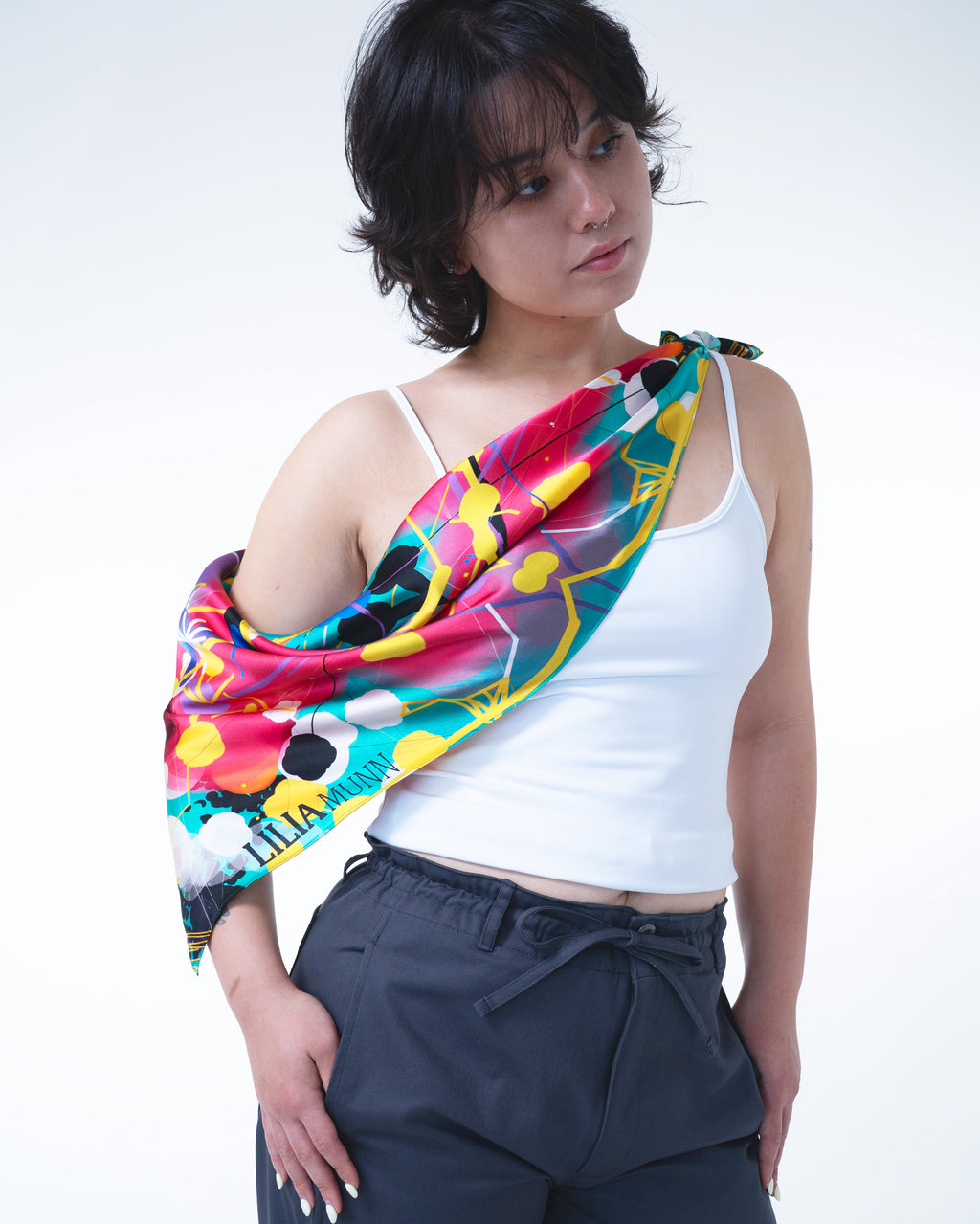 Neural Tempest Silk Scarf 90