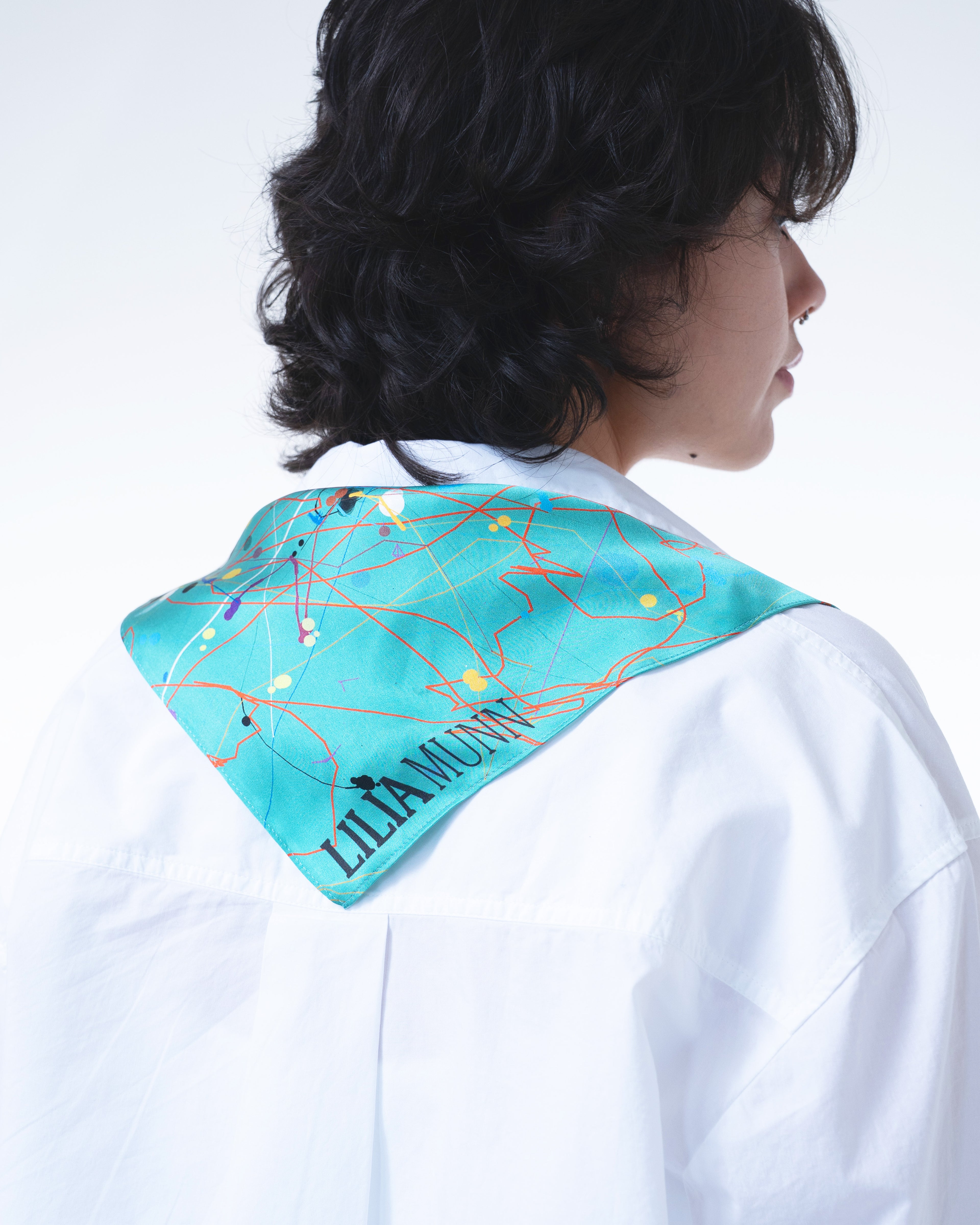 Neural Tempest Silk Scarf 65